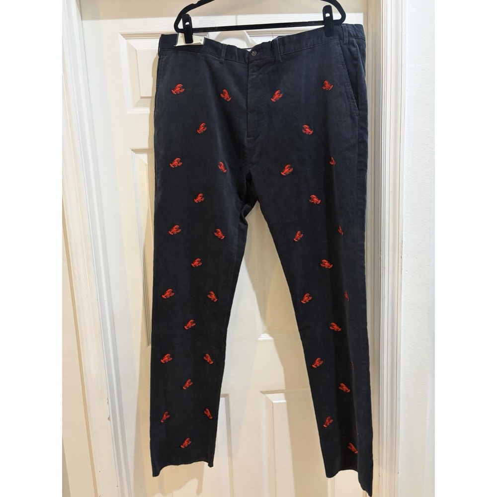 Castaway Nantucket Beachcomber Corduroy Pants Men 44 Navy Red Lobster Preppy NWT